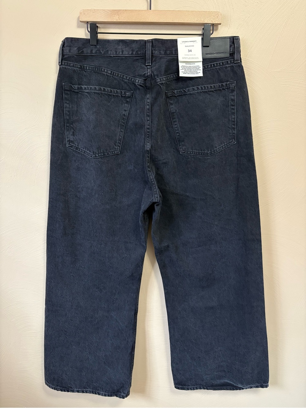 Citizens of Humanity Gaucho Vintage Wide Leg Jeans Black Size 34 NWT New - Picture 8 of 16